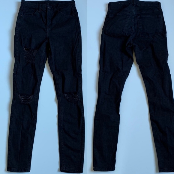 Topshop Moto Skinny Denim Jeans Jamie Black W28 - Picture 2 of 7